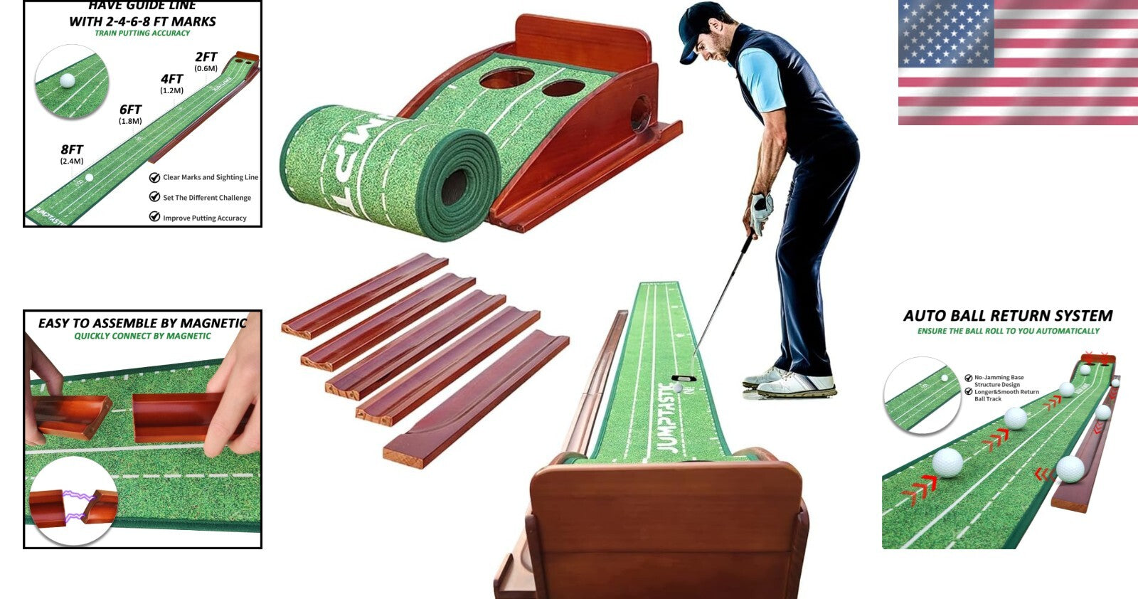 Foldable Indoor Putting Mat with Non-Slip Backing - Ideal for All Skill Levels