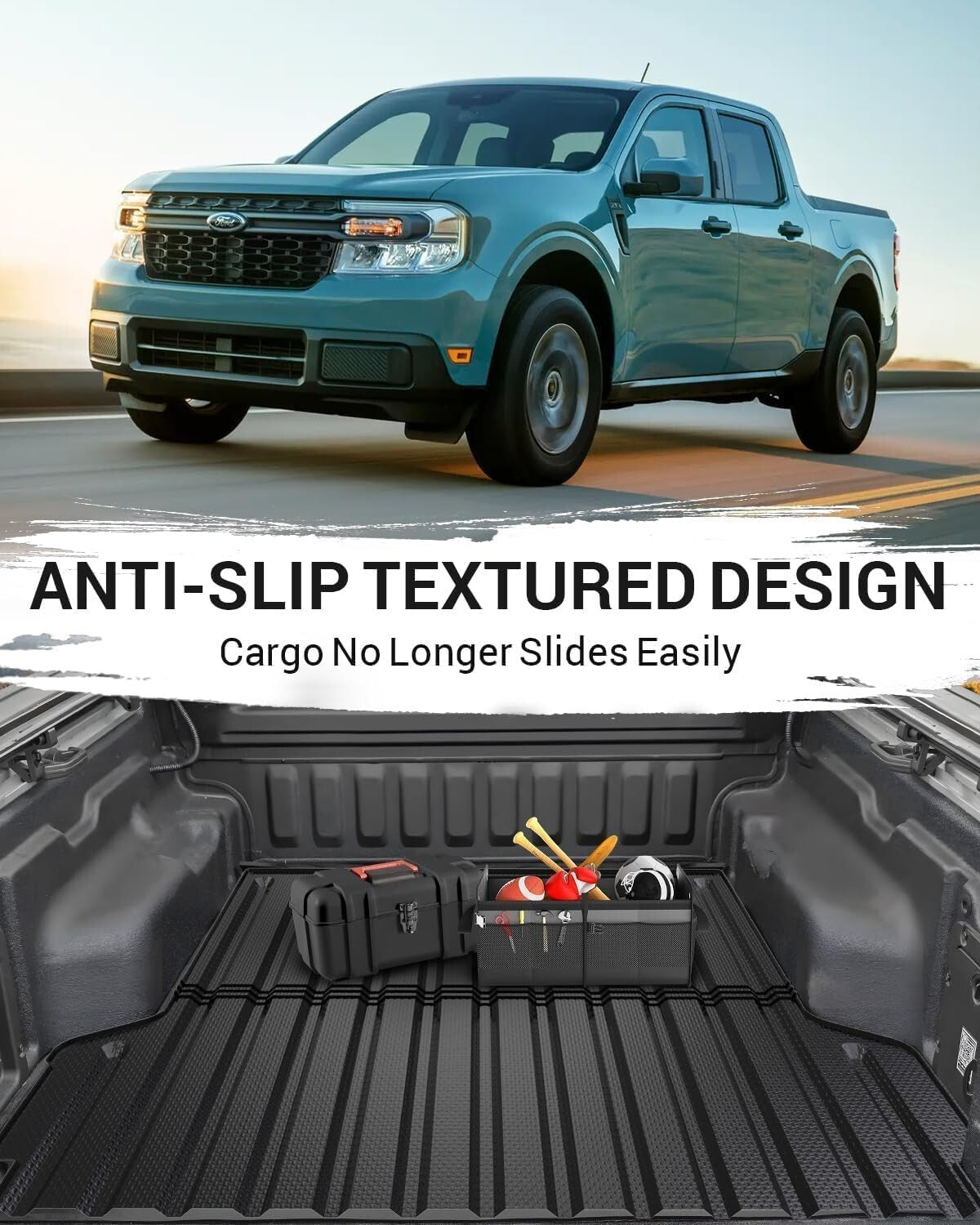 Custom Fit TPE Bed Mat for 2022-2025 Trucks with Raised Edges for Protection