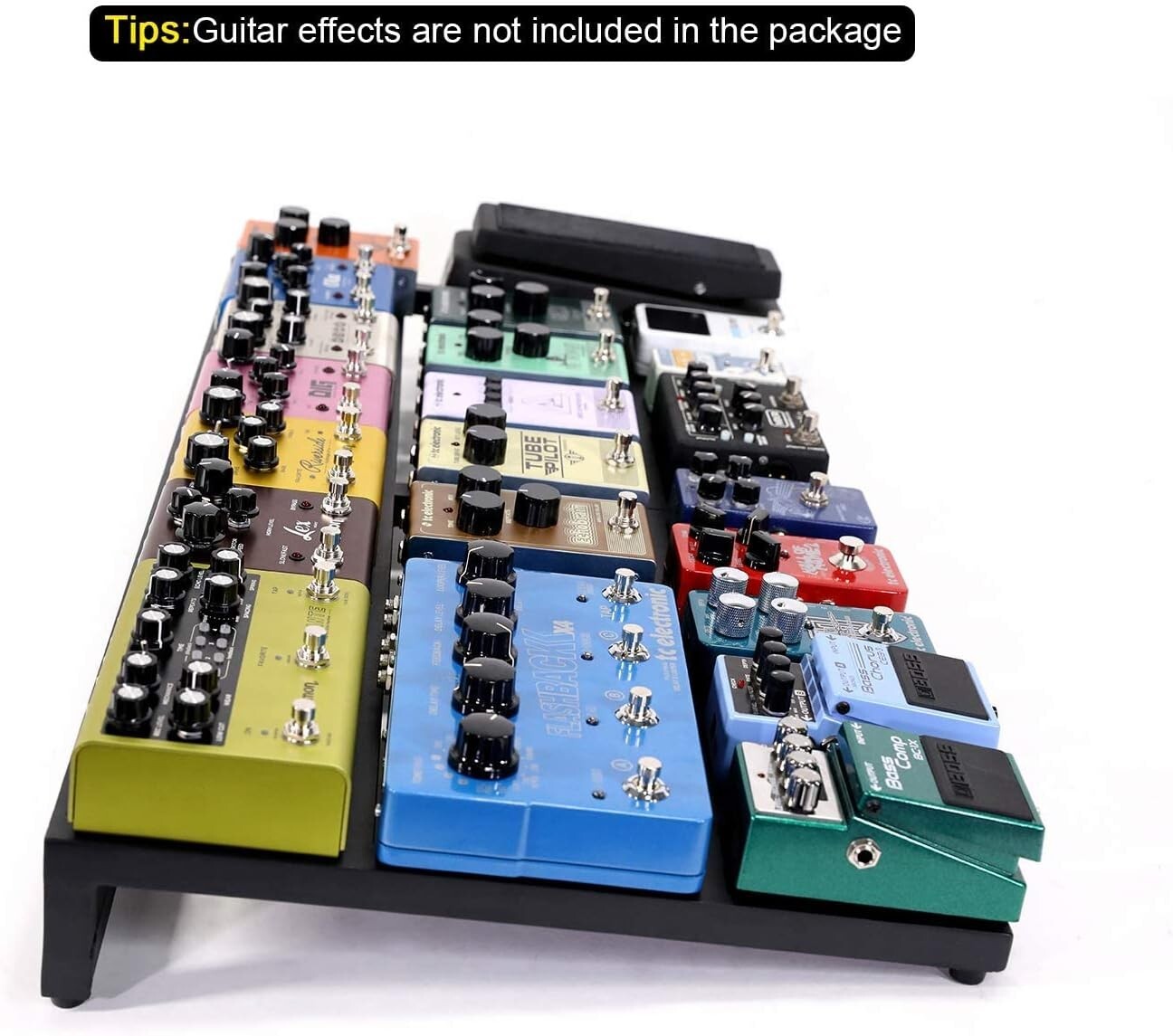 Portable 6.3lb Guitar Pedal Board with Adhesive Strips & Heavy-Duty Carry Bag