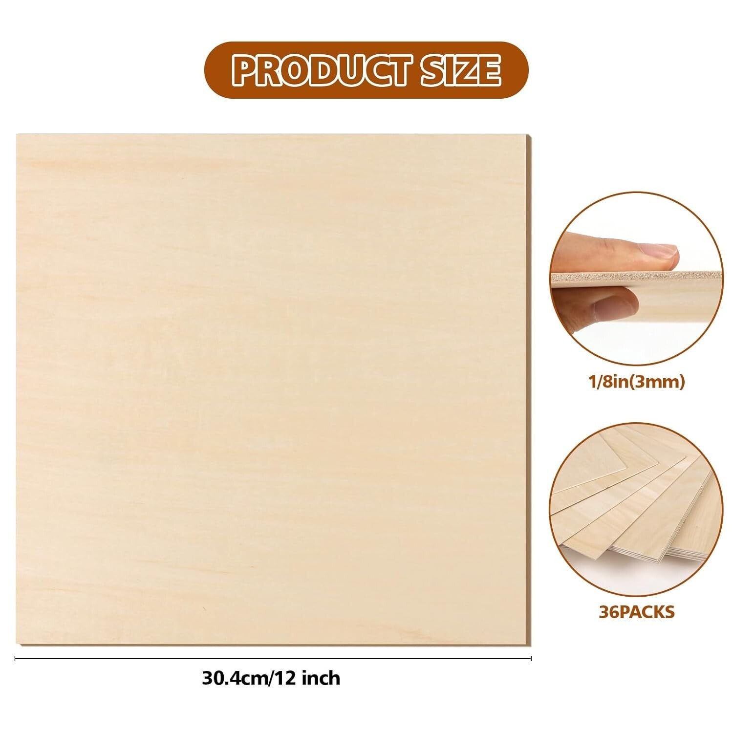 Premium 36 Pack Unfinished Basswood Sheets - Ideal for Carving & Making Models