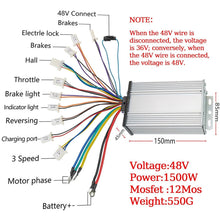 Load image into Gallery viewer, 48V 1000W Electric Brushless DC Motor Kit with Speed Controller and Display