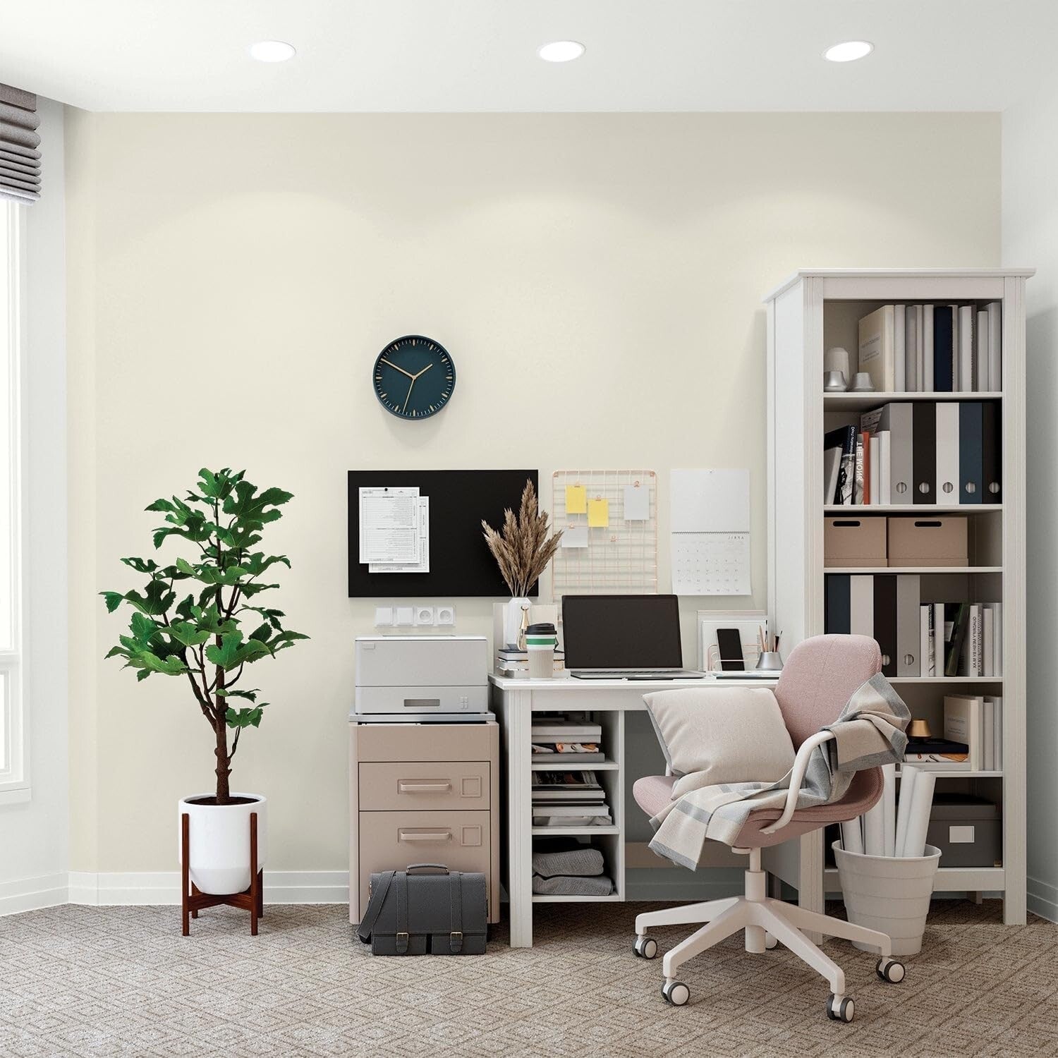 1 Gallon Off White Acrylic Paint + Primer in Flat Finish for Stylish Interiors