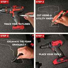 Load image into Gallery viewer, Protective Black Polyethylene Tool Box Foam - 3 Pack, Easy to Cut &amp; Install