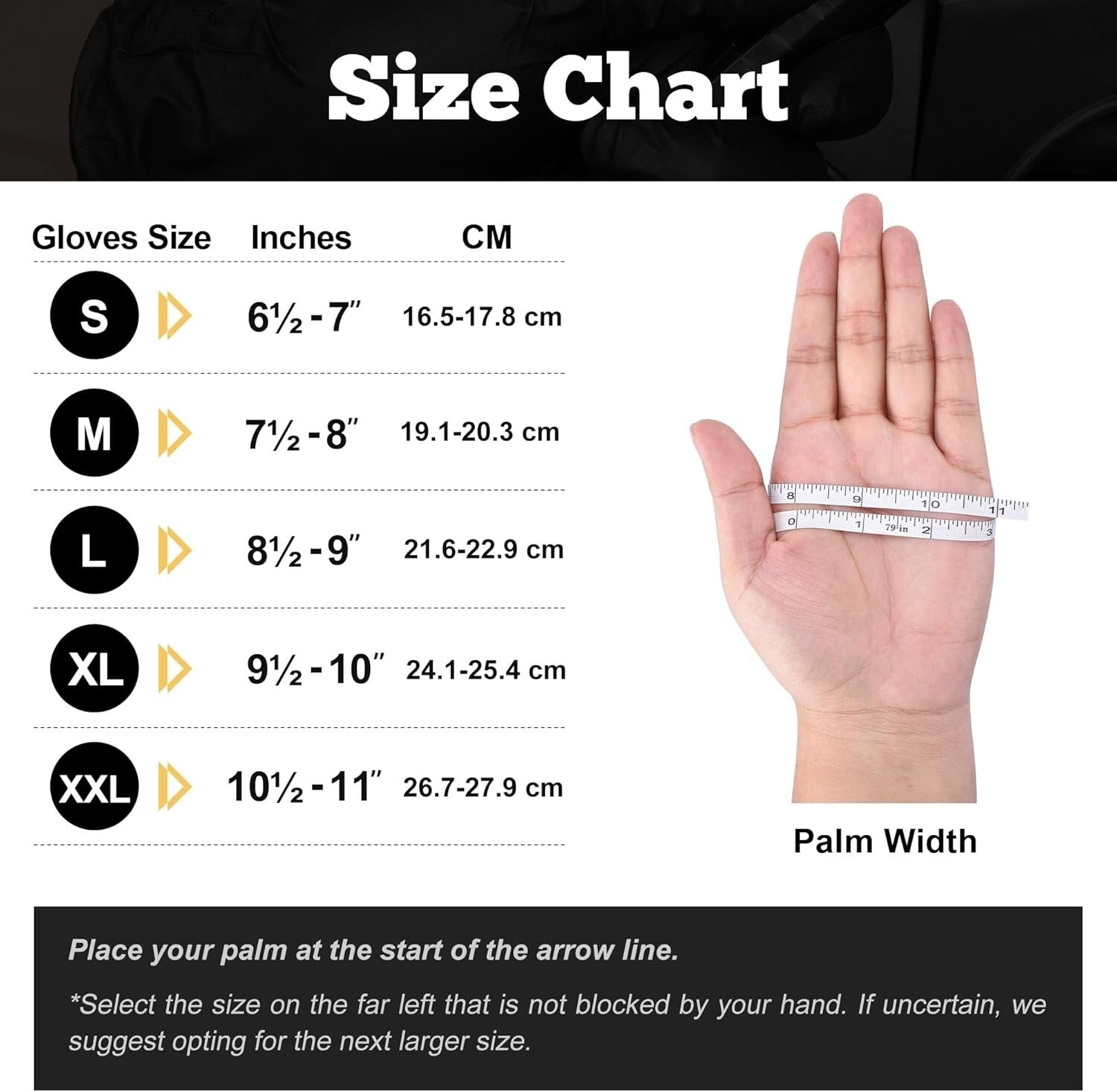 Heavy-Duty Black Disposable Nitrile Gloves, Box of 100, 6-mil for Professionals