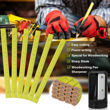Load image into Gallery viewer, Professional Quality 200 Pcs Flat Carpenter Pencils &amp; Sharpeners for Woodwork
