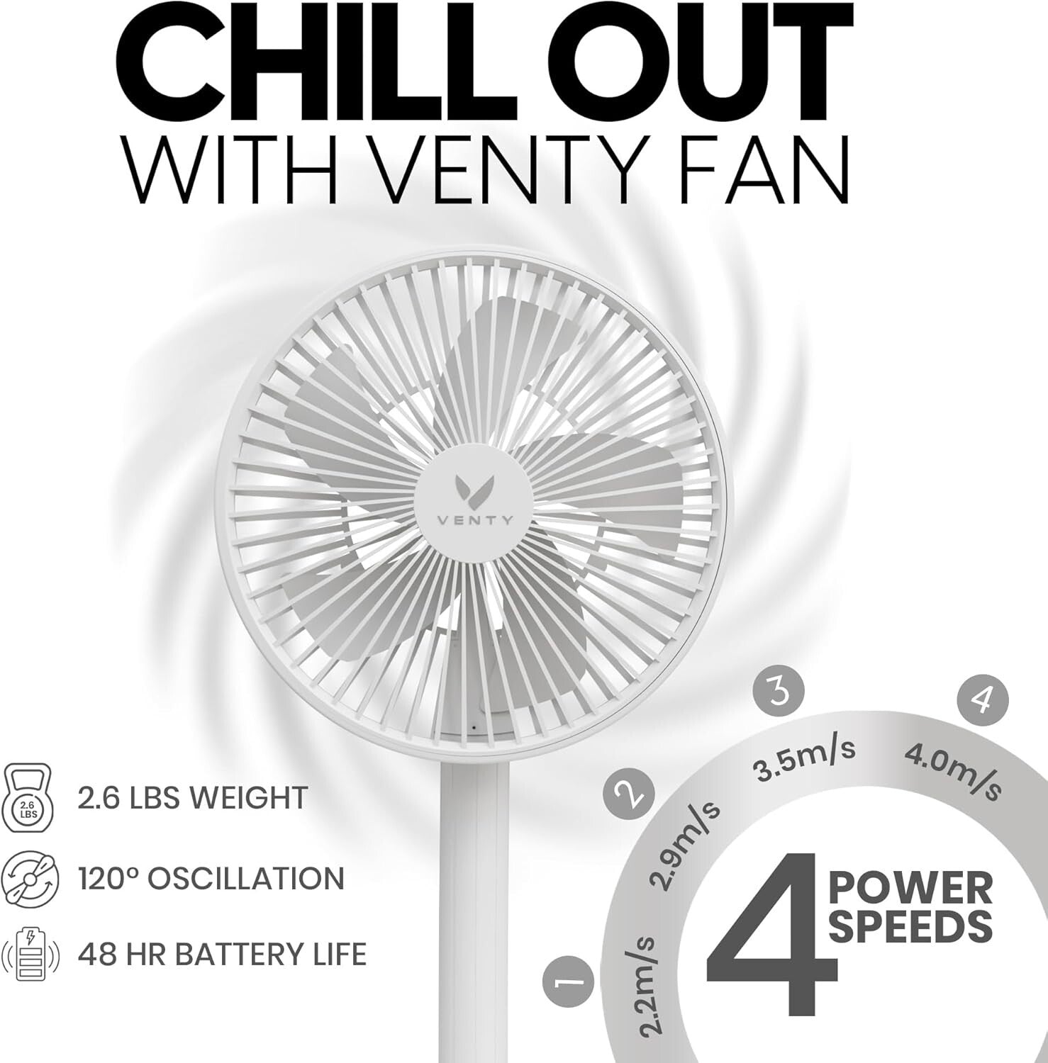 Foldable White Fan with Remote & LED Light - Ideal for Outdoor Adventures