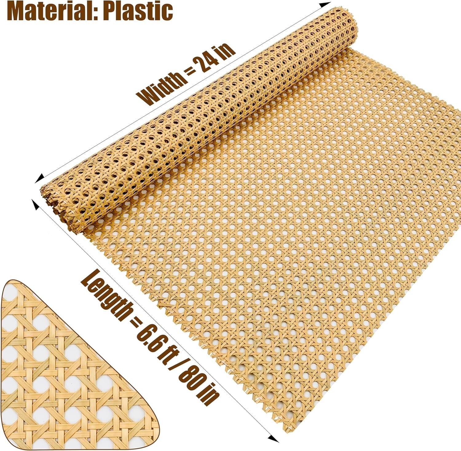 Elegant Natural Color Plastic Rattan Webbing - Ideal for DIY Caning Projects