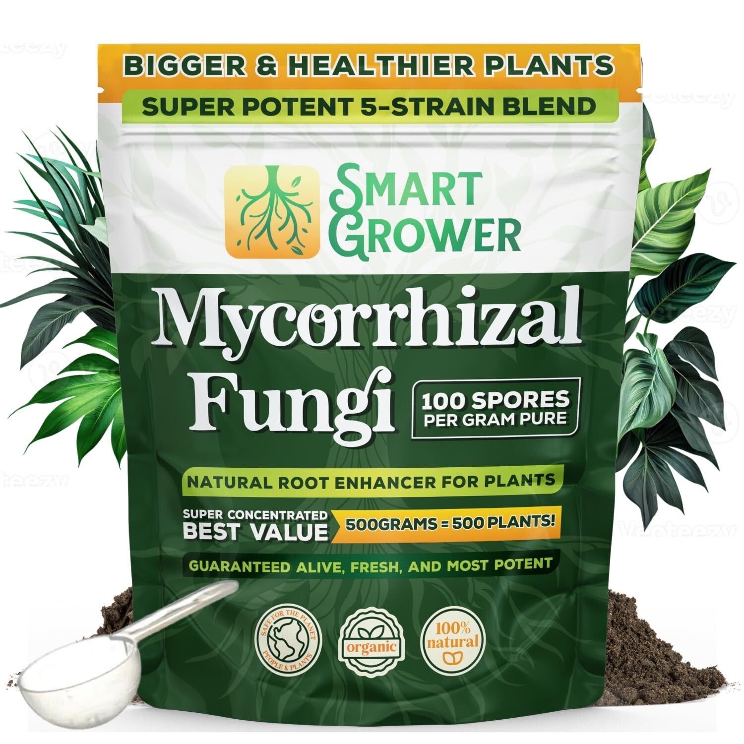 5-Strain Mycorrhizal Fungi Blend - Potent Support for Garden and Lawn Growth