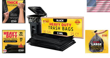 Load image into Gallery viewer, Durable 2 Mil Black Trash Bags - 25 Count for Industrial &amp; Residential Waste