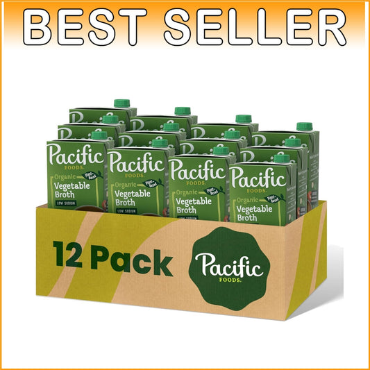32 oz Organic Vegetable Broth Case of 12, Plant-Based & Gluten-Free Goodness