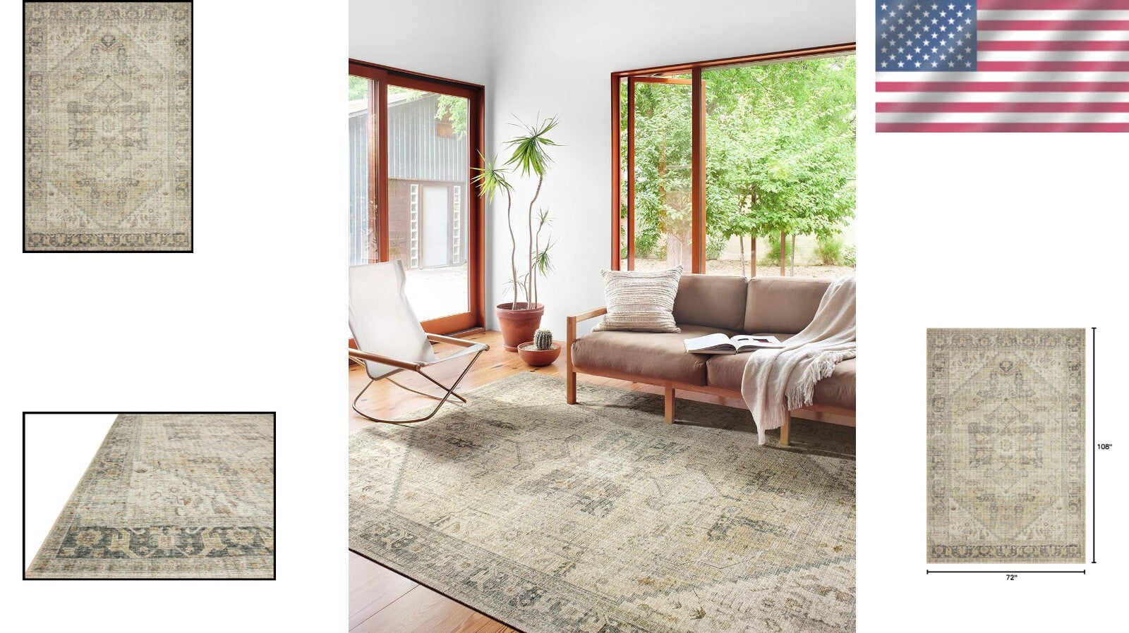 Elegant 6' x 9' Traditional Area Rug - Stain Resistant & Durable Polyester