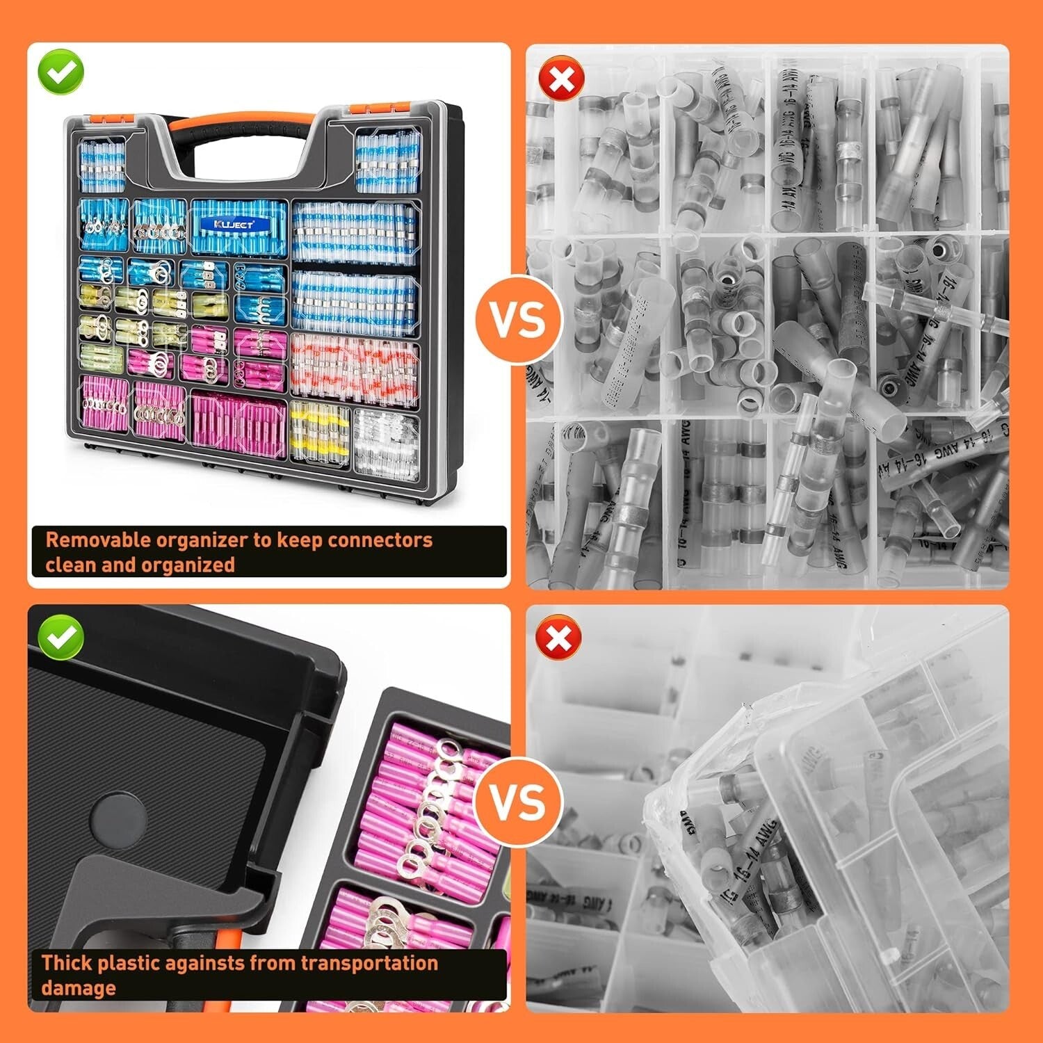 1200PCS Waterproof Heat Shrink Wire Connectors Kit for Marine & Automotive Use