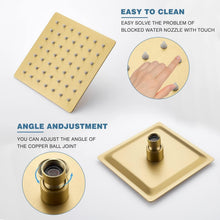 Load image into Gallery viewer, Brushed Gold Shower Faucet Set - Rain Shower Head, Valve &amp; Trim Included
