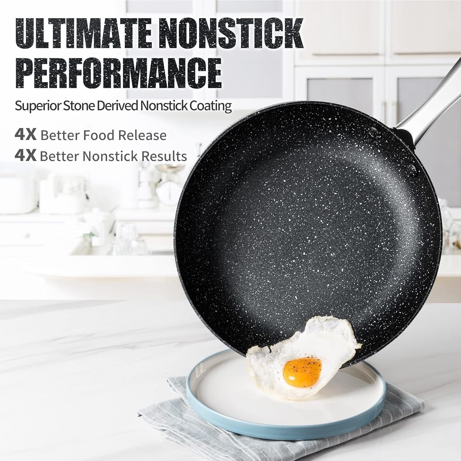Effortless Cooking with 10-Inch Nonstick Frying Pan and Vented Lid - PFOA Free