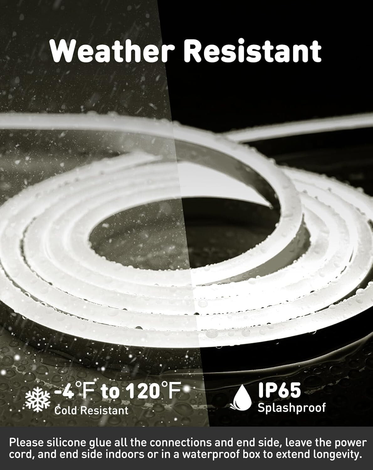 Bright 82FT LED Rope Lights, Connectable & IP65 Certified for Indoor/Outdoor Use