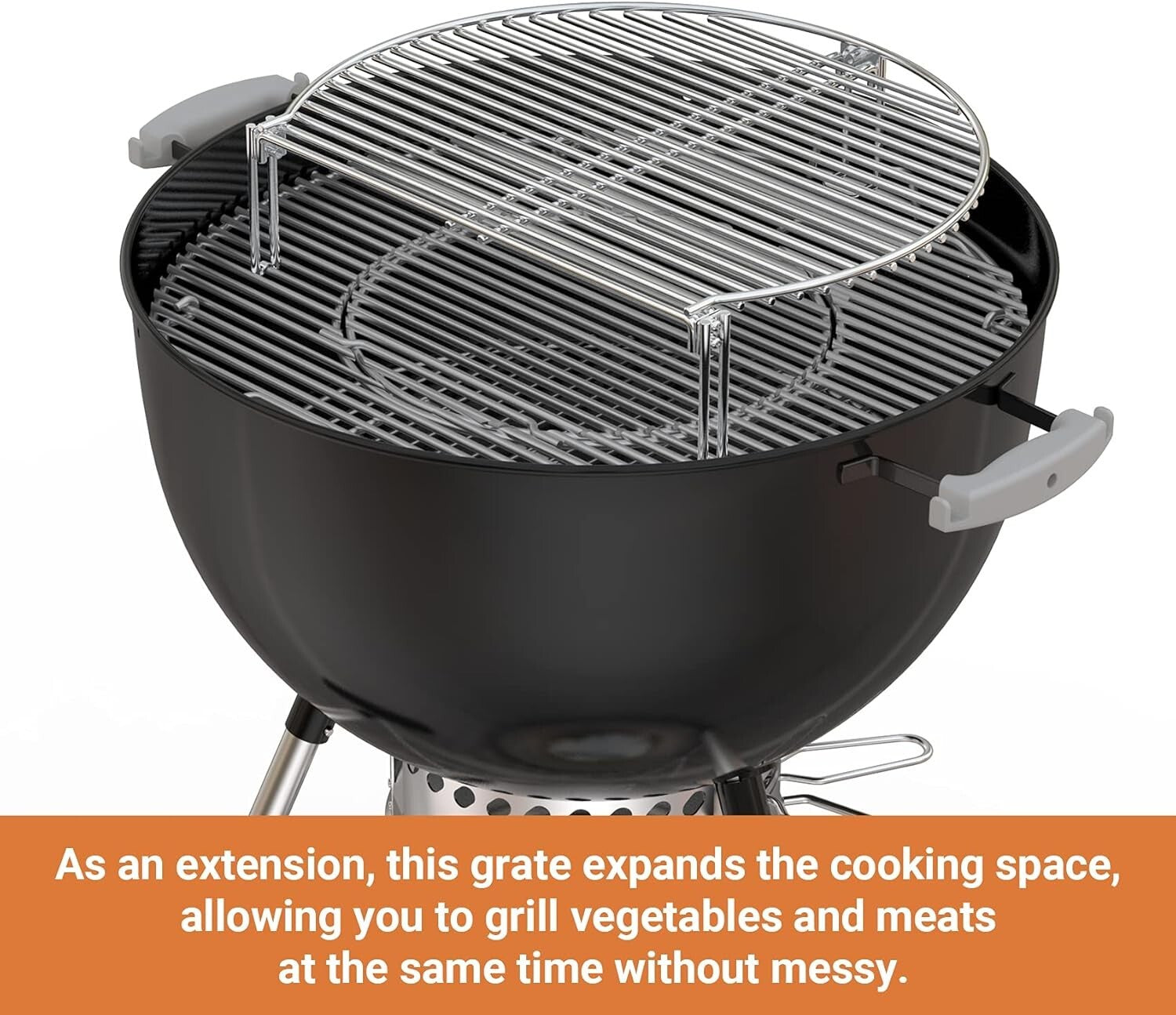 Flexible Stainless Steel Cooking Grate for Outdoor Charcoal Grilling - 15.6"D