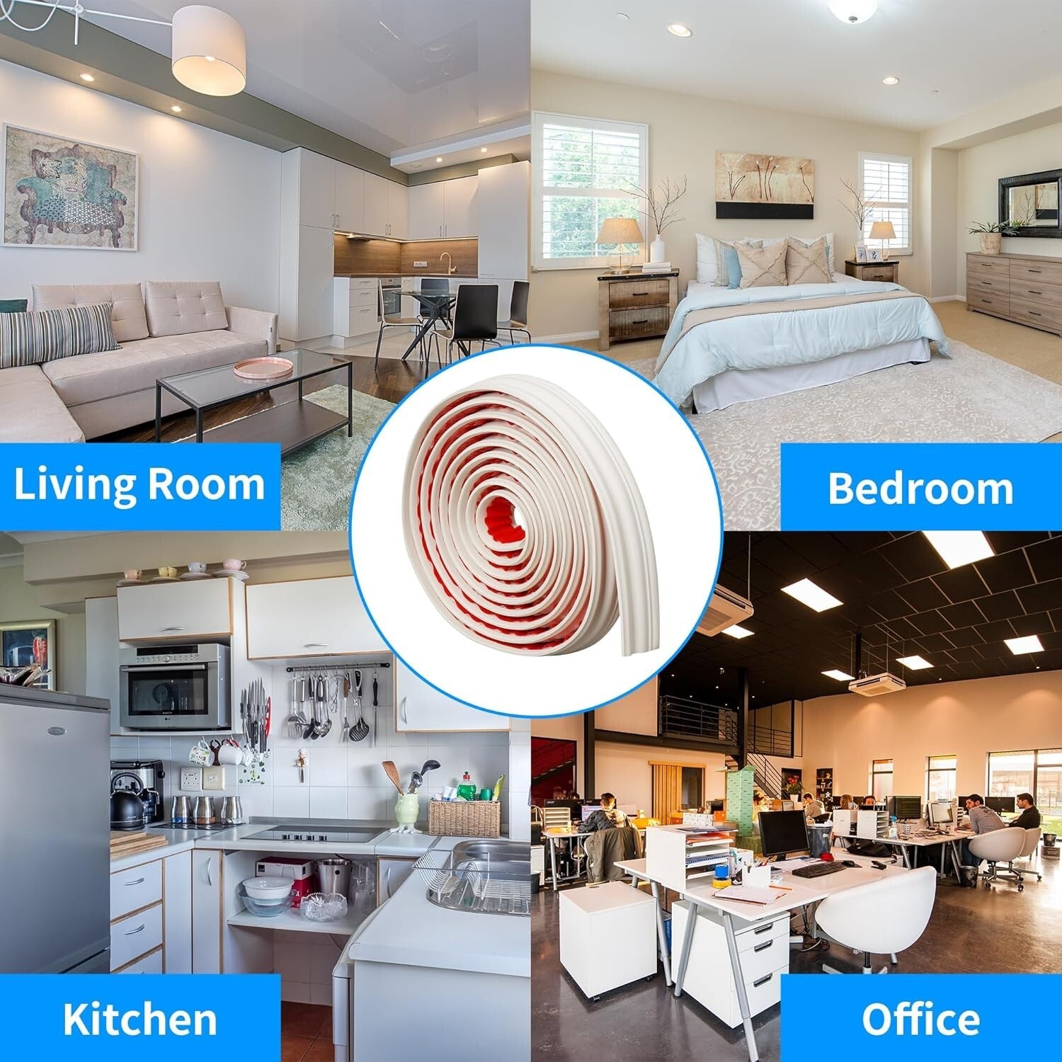 Waterproof 16.4ft Self-Adhesive Baseboard Molding for Home Decor - Creamy White