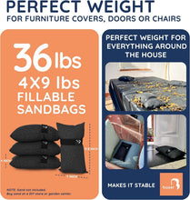 Load image into Gallery viewer, Multi-Use 4 x 9 LBS Fillable Weight Bags - Your Elegant Outdoor Support Solution