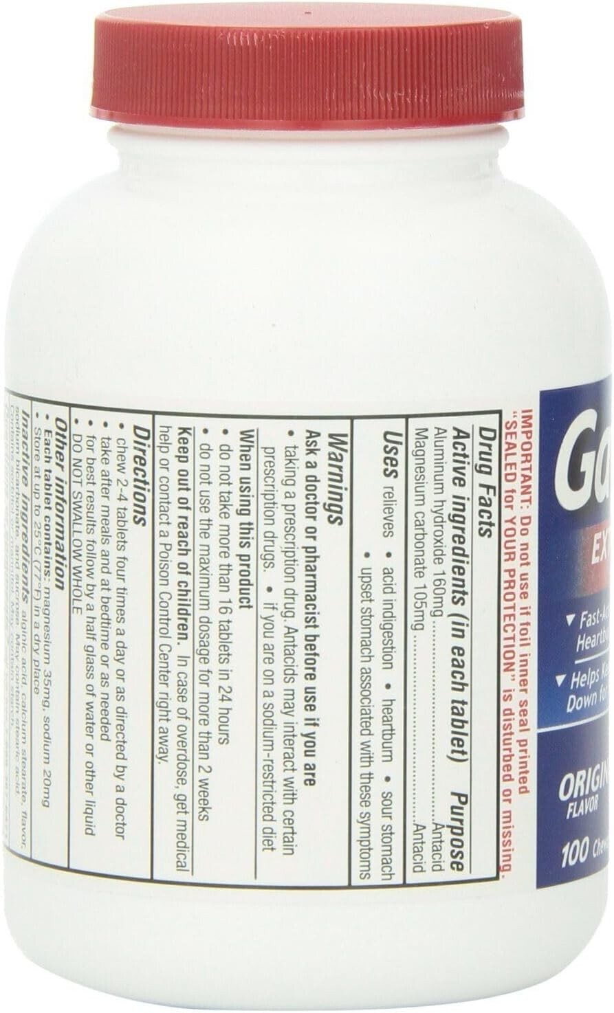 3-Pack Extra Strength Chewable Antacid Tablets - Original Flavor, 100 Count Each