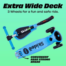 Load image into Gallery viewer, 3-Wheel Blue Kick Scooter for Toddlers - Adjustable Handlebar &amp; Fun Lights