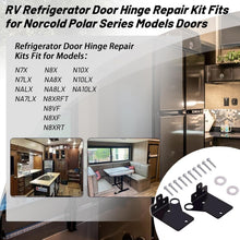 Load image into Gallery viewer, Norcold Polar RV Refrigerator Door Hinge Repair Kit - 2 Hinges, Washers &amp; Screws