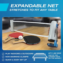 Load image into Gallery viewer, Portable All-in-One Ping Pong Set with Retractable Net - Perfect for Any Table