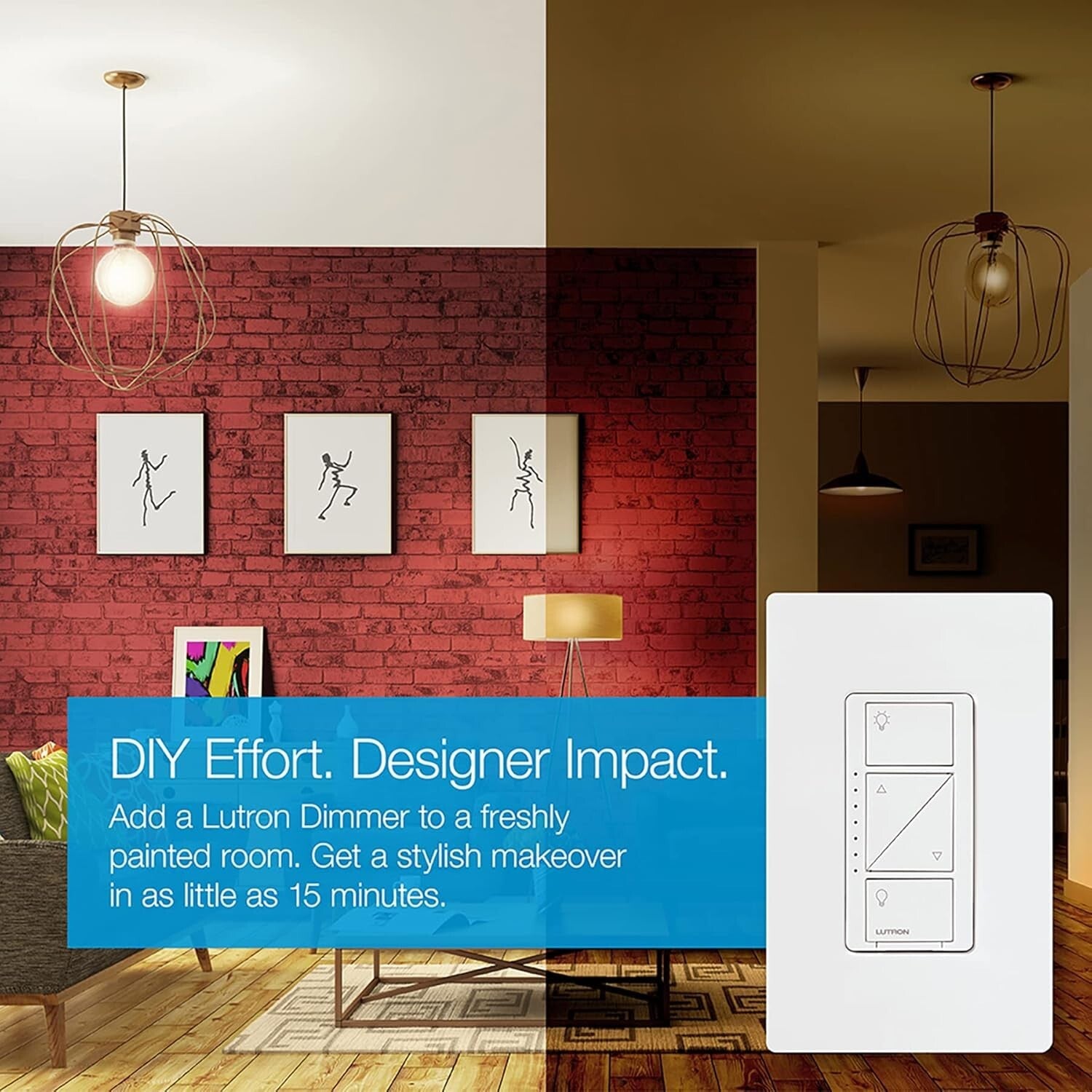 Caseta 6-Pack Smart Dimmer Switch, Voice-Controlled, Adjustable for Any Lighting