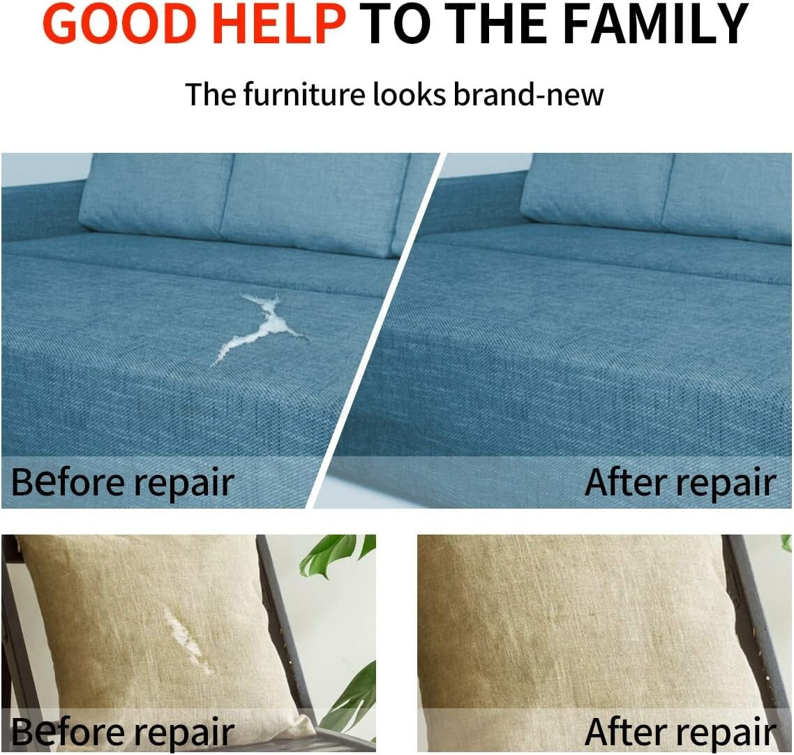 Durable Self-Adhesive Fabric Patches 17x158 In - Perfect for Furniture Repair