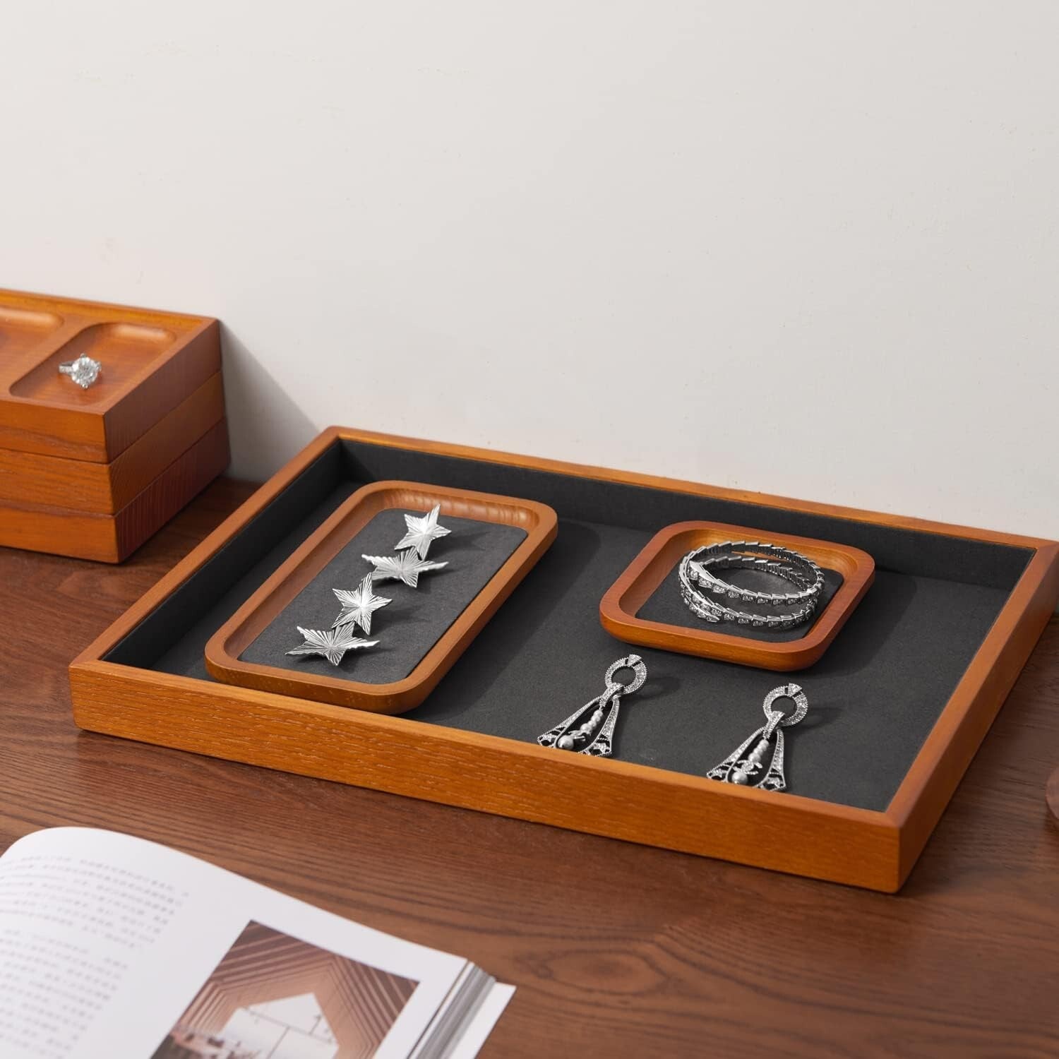 Luxury Grey Jewelry Display Tray - Perfect for Weddings, Birthdays & Retail