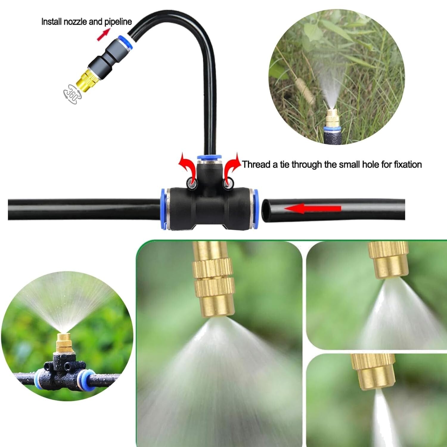 82FT Automatic Copper Nozzle Irrigation System with 20 Adjustable Sprayers
