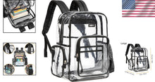 Load image into Gallery viewer, Lightweight Heavy Duty Transparent Backpack with Laptop Sleeve and Pockets