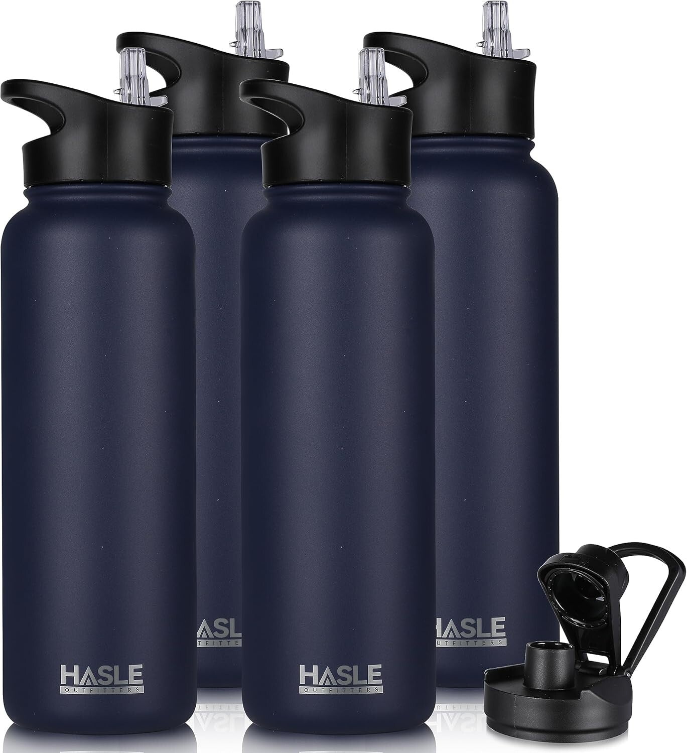 Portable 40oz Insulated Water Bottle with Straw & Spout Lids - Ideal for Sports