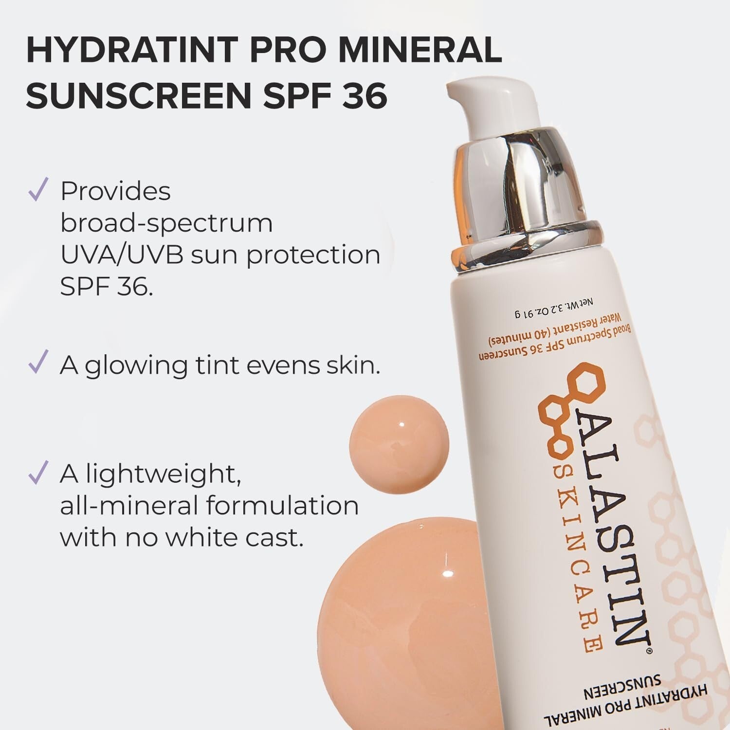 Fragrance-Free HydraTint Mineral Sunblock SPF 36 for Daily Hydration - 3.2 oz