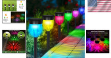 Load image into Gallery viewer, Modern Solar Outdoor Path Lights - Touch Control Color Changing LED Set