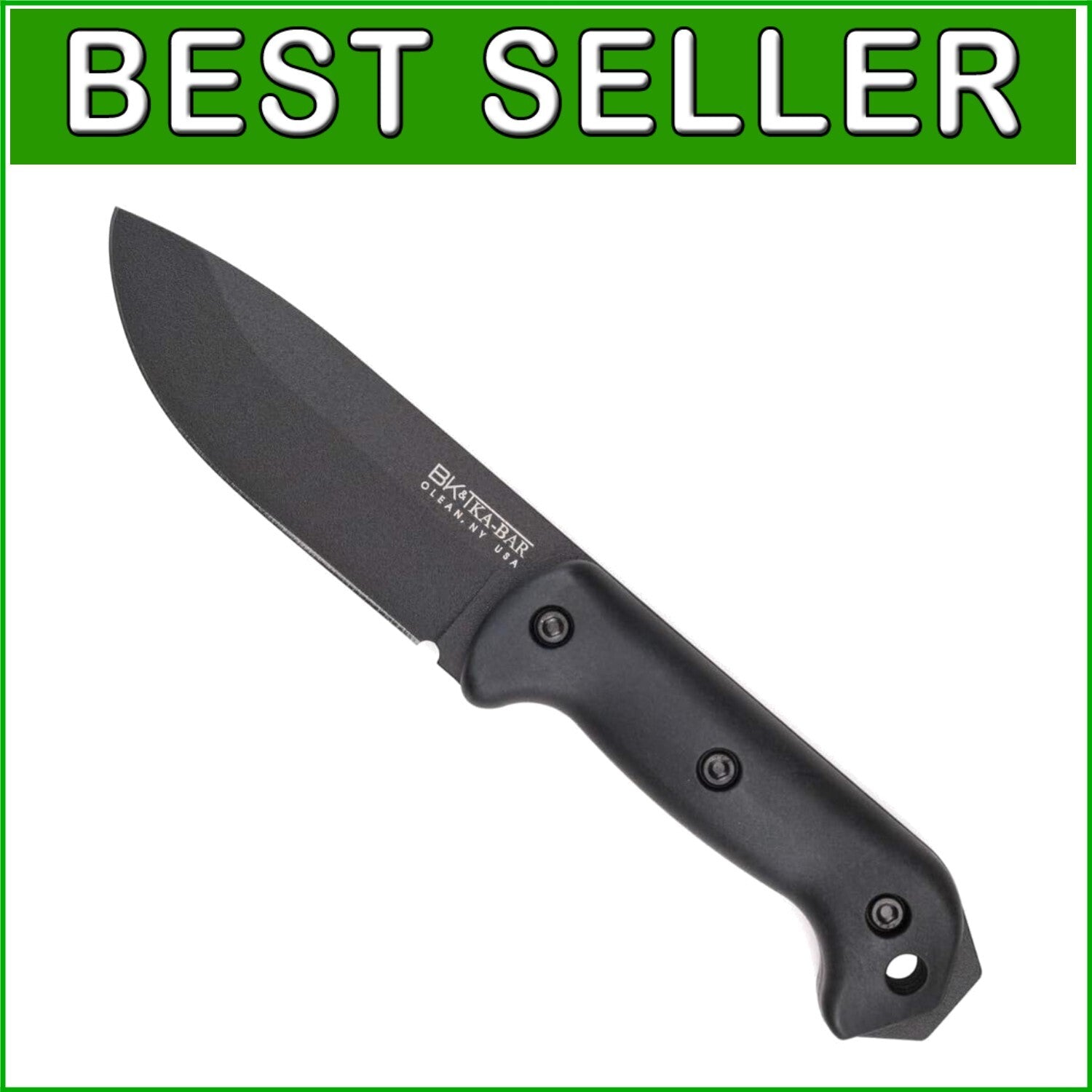 Becker Fixed Blade Knife - 5.25in Carbon Steel Drop Point for Outdoor Adventures