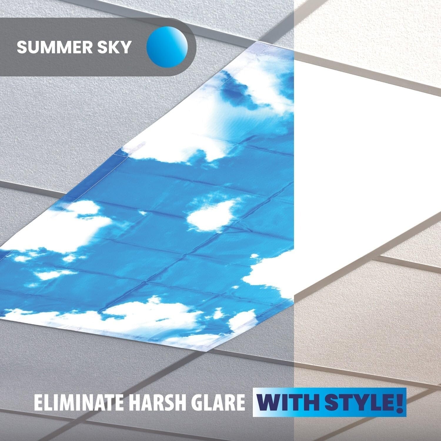 Flame Retardant 8-Pack Summer Sky Ceiling Light Covers for Classrooms & Offices