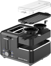 Load image into Gallery viewer, 2-Slice Toaster and Egg Cooker Duo with Removable Meat Tray - Modern Design
