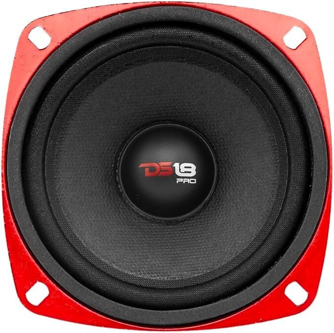 Classic Red Steel 4-Inch Loudspeaker - 90dB Sensitivity for Superior Audio