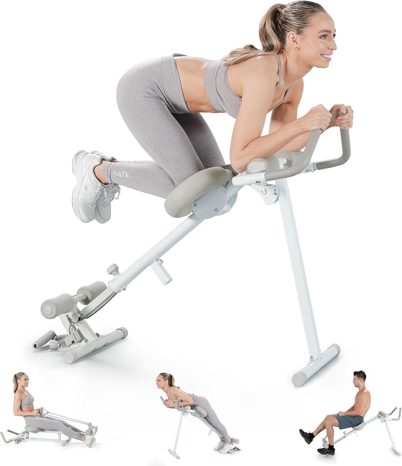 4-in-1 Home Gym Equipment: Rowing Machine, Leg Press & More - Compact Design