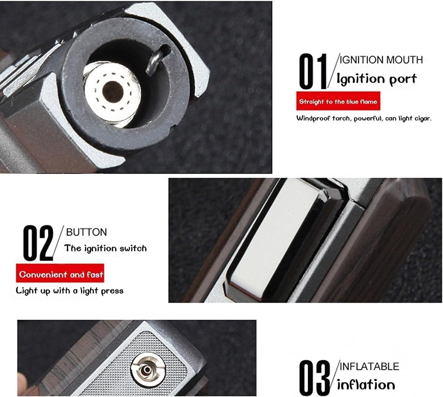 Compact Jet Flame Butane Torch with Safety Lock - Ideal for Outdoor Cooking