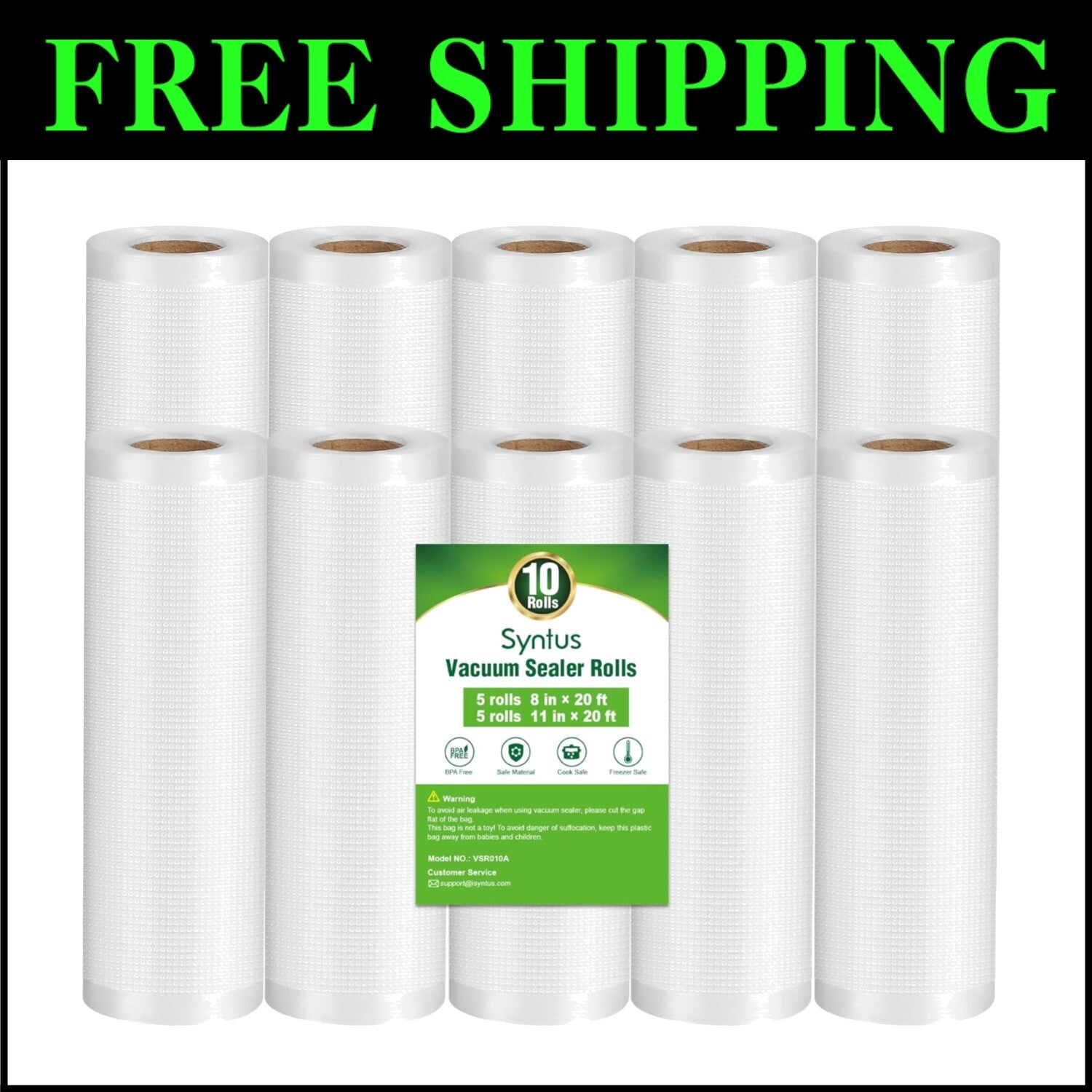 Versatile 10 Pack BPA-Free Vacuum Sealer Bags, Perfect for Meal Prep & Sous Vide