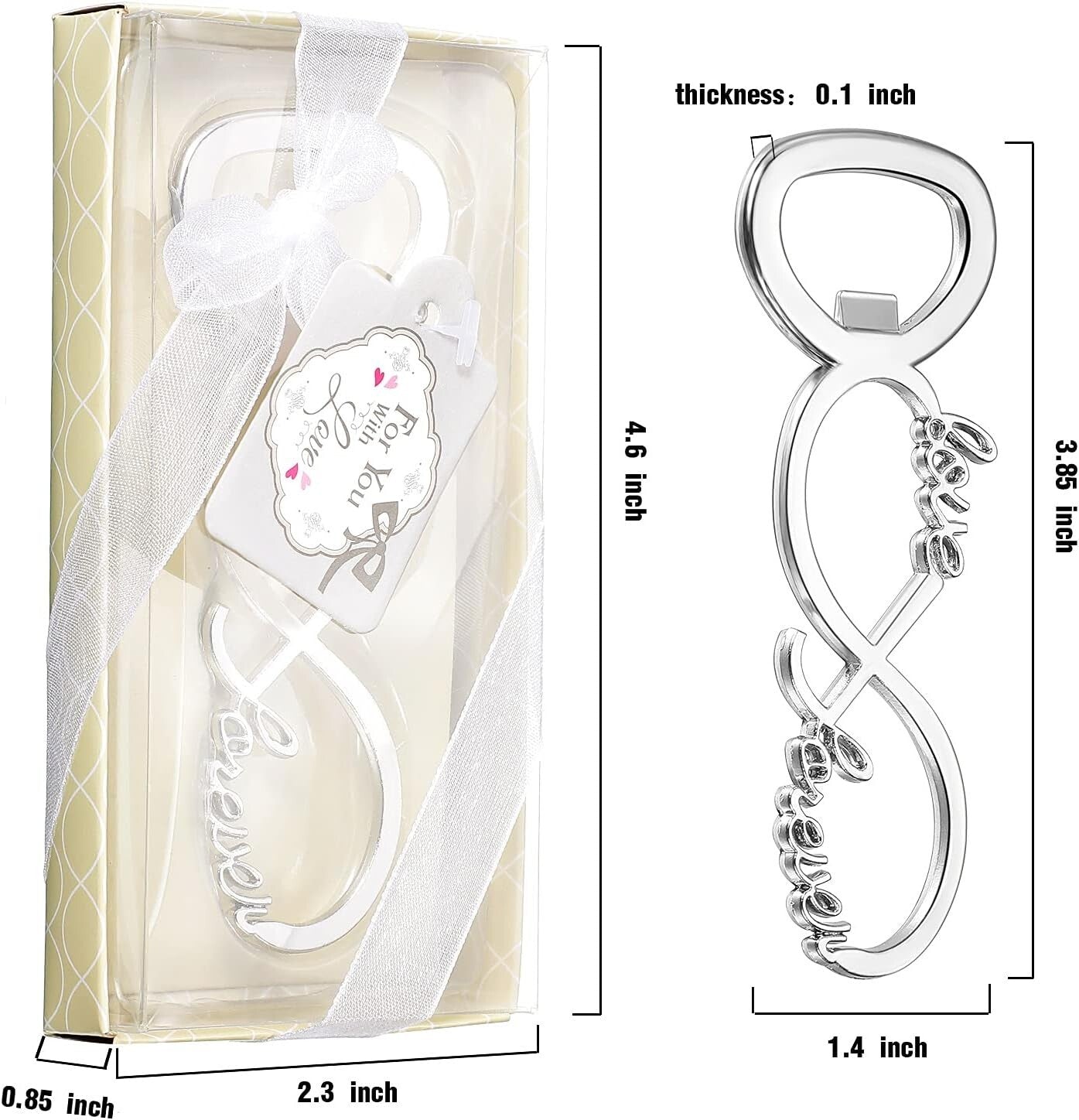 Practical 50pcs Love Forever Bottle Openers - Ideal for Weddings & Celebrations