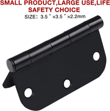 Load image into Gallery viewer, Durable Matte Black 3.5" Door Hinges - 5/8 Radius - 42 Pack with Screws Included