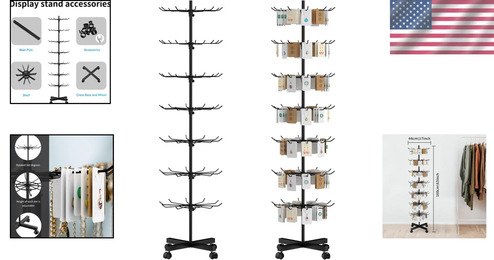 Space-Saving 7-Tier Display Stand with Anti-Slip Base for Ultimate Organization