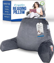 Load image into Gallery viewer, Breathable Backrest Pillow for Bed with Pockets - Perfect for Reading &amp; Resting
