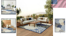 Load image into Gallery viewer, Stain-Resistant Blue Multicolor 9' x 12' Floral Outdoor Rug – Durable &amp; Stylish