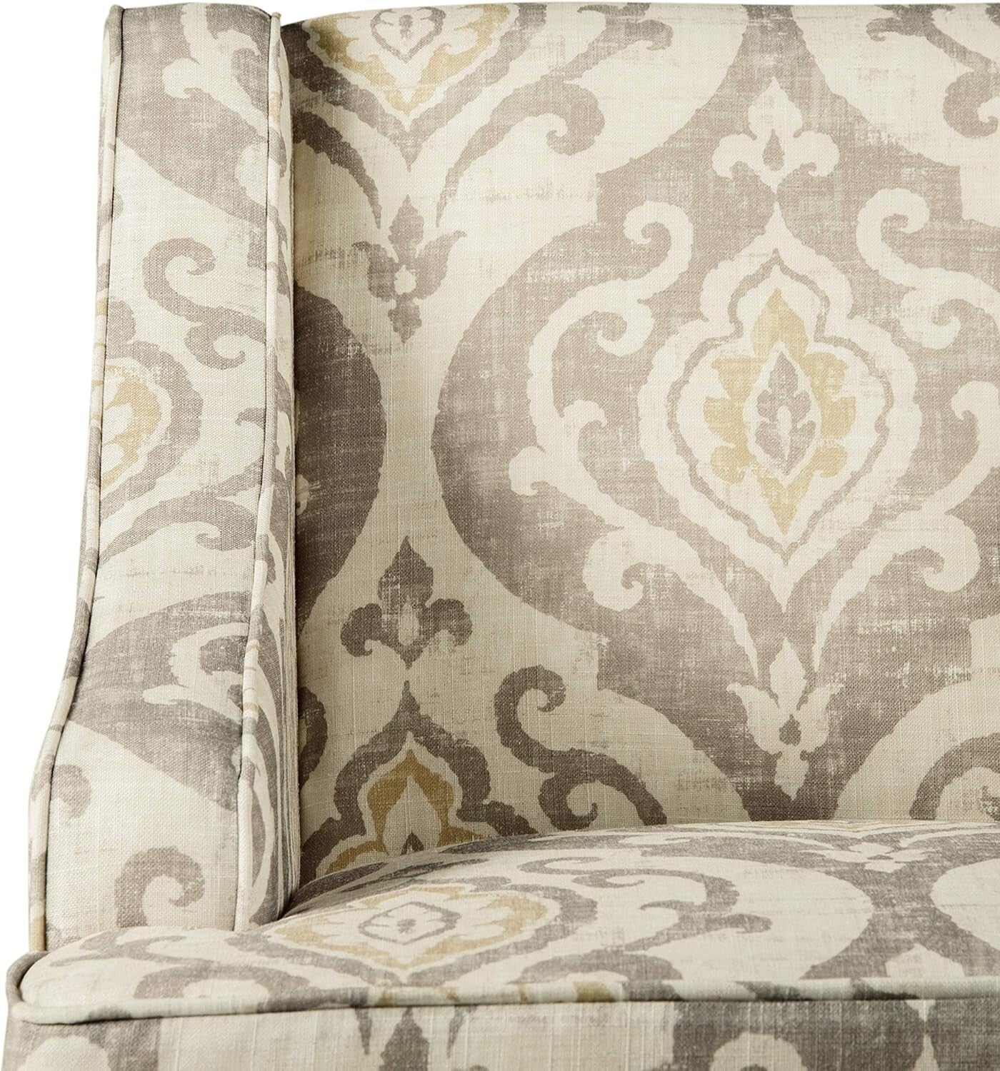 Elegant Suri Brown Upholstered Swoop Arm Accent Chair for Living Room & Bedroom