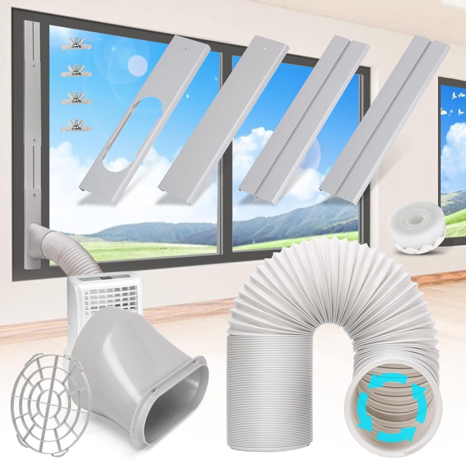 Efficient Portable AC Window Vent Kit - Fits Horizontal & Vertical Windows