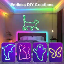 Load image into Gallery viewer, 50FT Waterproof RGB Neon LED Rope Lights with Remote &amp; App Control for Home D...