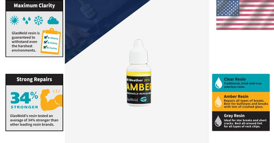 Professional Amber Glass Repair Resin - Ideal for Long-Lasting Windshield Fixes